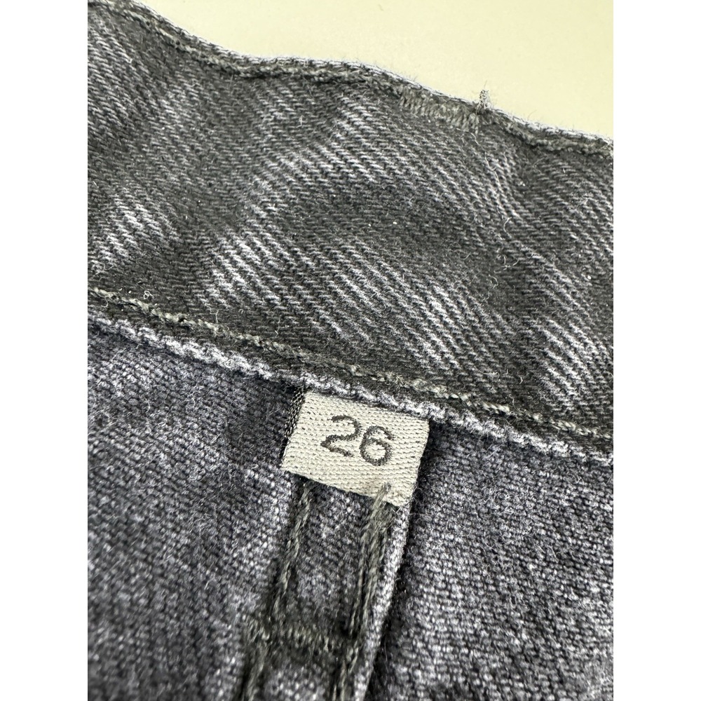 Carmar Skirt Womens 26 Black Denim High Rise Frayed Hem Side Stripe‎ Zip Mini - Picture 5 of 11